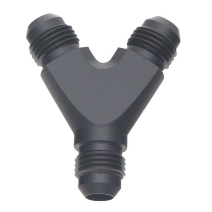 DeatschWerks 6AN Male Flare to 6AN Male Flare to 6AN Male Flare Y Fitting - Anodized Matte Black