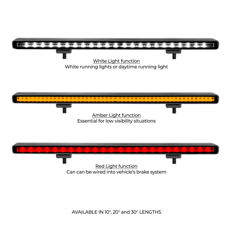 Go Rhino Xplor Flash Series Sgl Multi Function LED Light Bar (Track Mount) 30in. - Blk