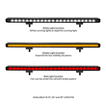 Go Rhino Xplor Flash Series Sgl Multi Function LED Light Bar (Track Mount) 30in. - Blk