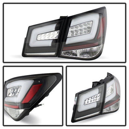 Spyder Chevy Cruze 2011-2014 Light Bar LED Tail Lights Black ALT-YD-CCRZ11-LBLED-BK