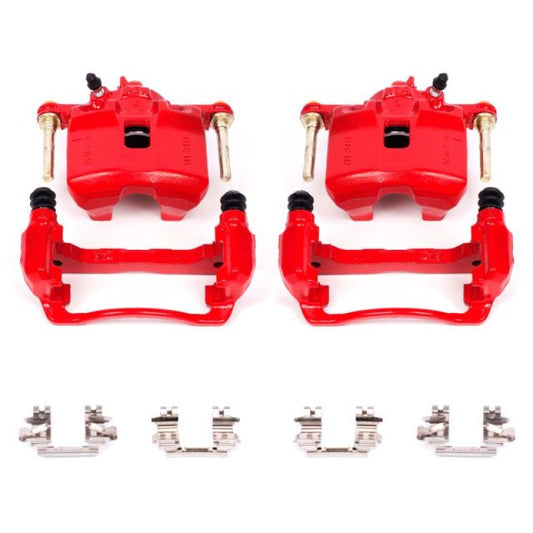 Power Stop 93-95 Honda Civic Front Red Calipers w/Brackets - Pair