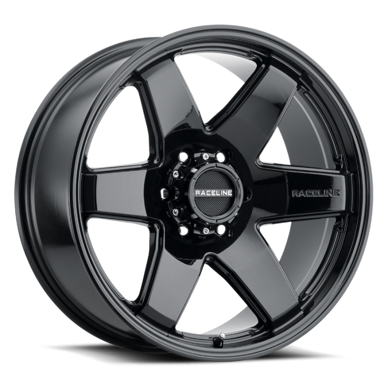 Raceline 942B Addict 16x8in / 5x114.3 BP / 0mm Offset / 78.1mm Bore - Gloss Black Wheel