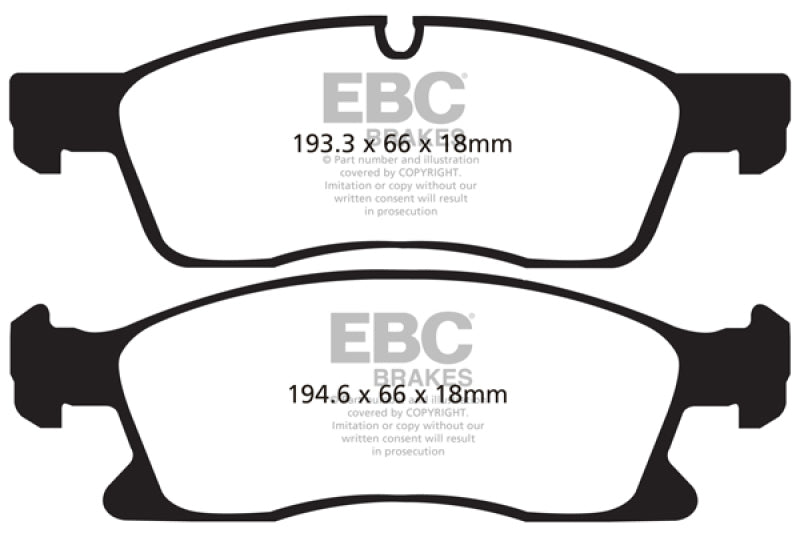 EBC 11+ Dodge Durango 3.6 Extra Duty Front Brake Pads