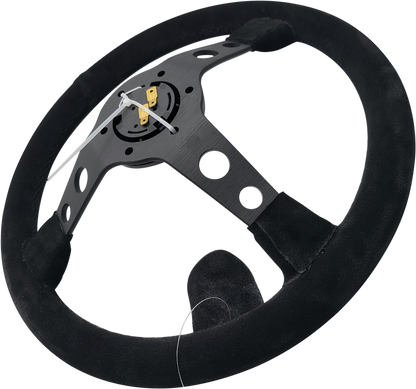 3 Spoke Steering Wheel with Holes 345mm/70mm Dish 6 Bolt