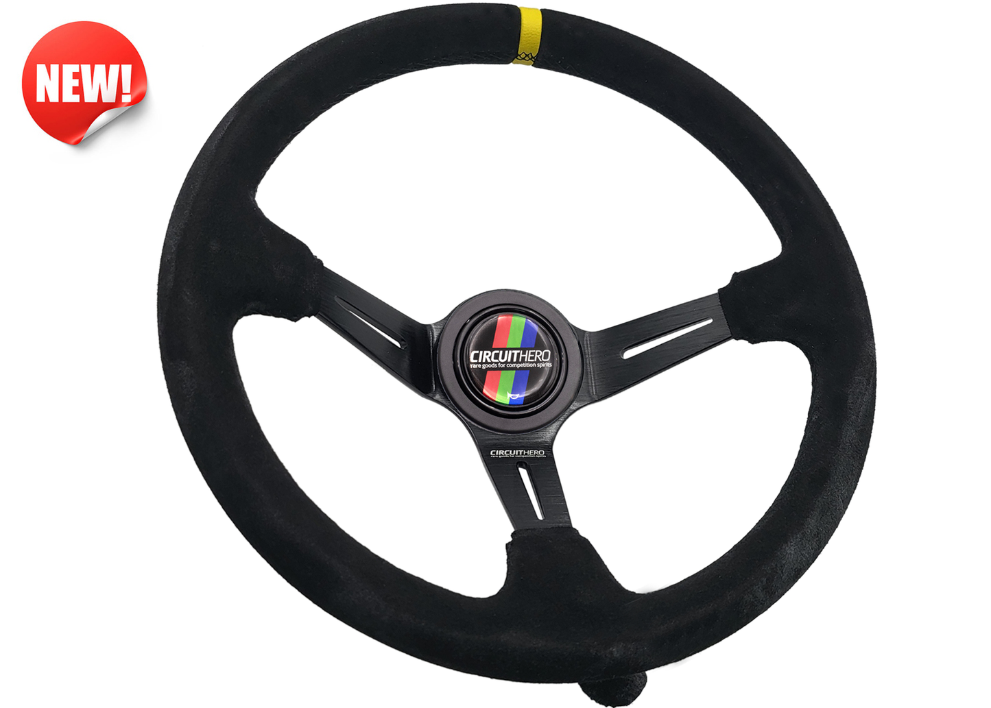 3 Spoke Steering Wheel with Slots 350mm/97mm Dish 6 Bolt