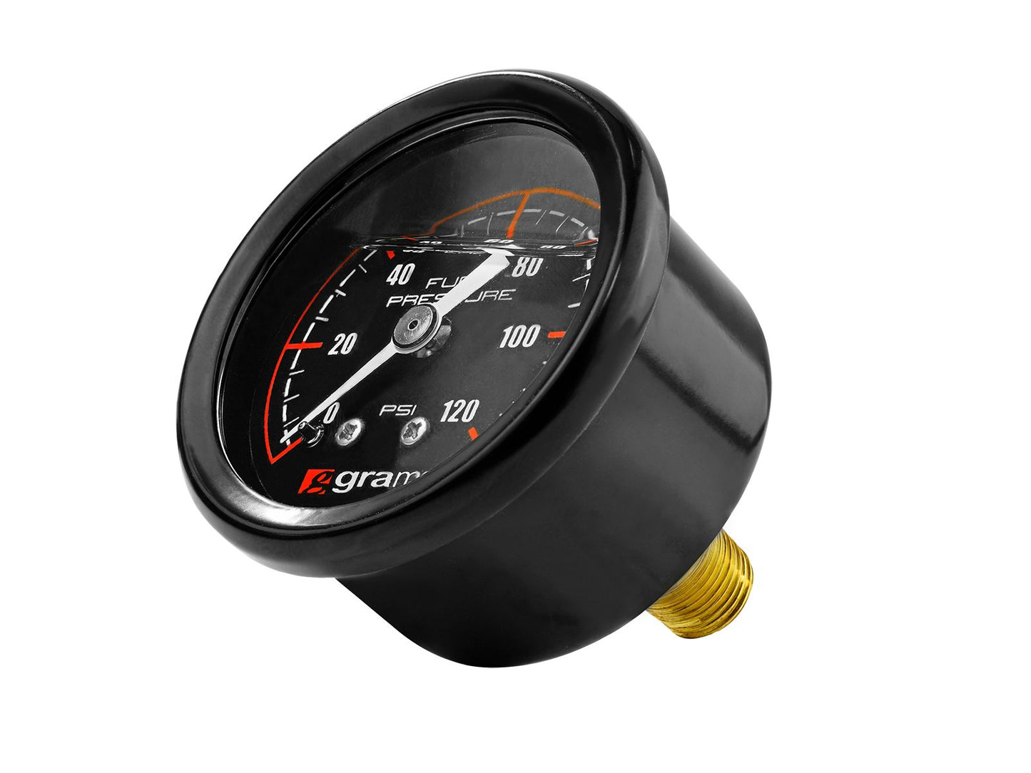 Grams Performance - 0-120psi Fuel Pressure Gauge - Black Face/ White Face