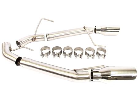 PLM - 2.5" Dual Axle Back Exhaust Pipe Kit Mustang 05-10 V8 GT GT500