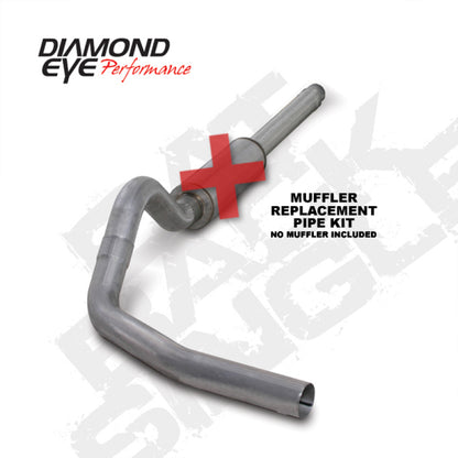 Diamond Eye KIT 4in Catback MFLR RPLCMENT PIPE Single AL: 94-97 FORD 7.3L F250/F350 PWRSTROKE