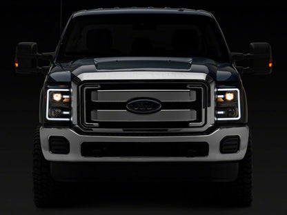 Raxiom 11-16 Ford F-250 Super Duty LED Projector Headlights - Blk Housing (Clear Lens)