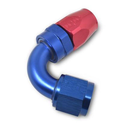 Russell Performance -16 AN Red/Blue 120 Degree Full Flow Swivel Hose End (With 1-1/2in Radius)