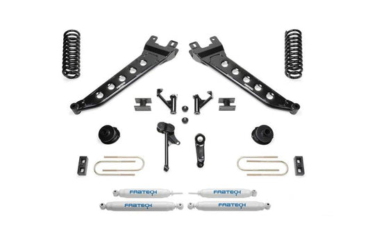 Fabtech 13-18 Ram 3500 4WD 5in Radius Arm Kit w/Perf Shks