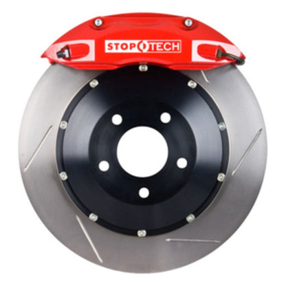 StopTech BBK 93-95 Mazda RX-7 Front 4 Piston 332x32 Red Calipers Slotted Rotors