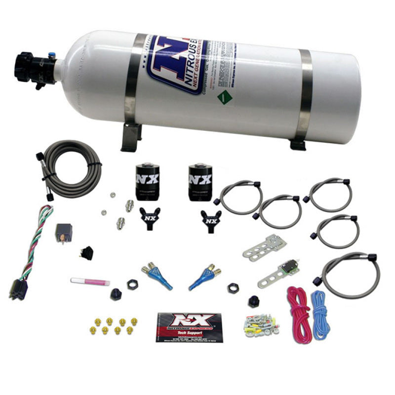 Nitrous Express Dodge EFI Full Race Dual Nozzle Nitrous Kit (100-300HP) w/15lb Bottle