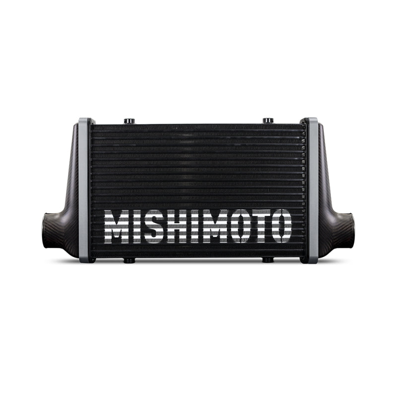 Mishimoto Universal Carbon Fiber Intercooler - Gloss Tanks - 450mm Black Core - C-Flow - BK V-Band