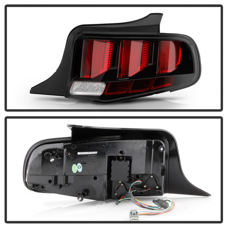 Spyder 10-12 Ford Mustang Red Light Bar LED Sequential Tail Lights - Blk ALT-YD-FM10-RBLED-BK