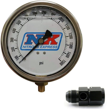 Nitrous Express Nitrous Pressure Gauge 4in-High Accuracy 8AN