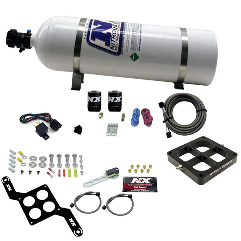 Nitrous Express Dominator Single Entry Crossbar Pro-Power Nitrous Kit (100-500HP) w/15lb Bottle