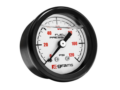 Grams Performance Universal 0-120 PSI Fuel Pressure Gauge - White Face