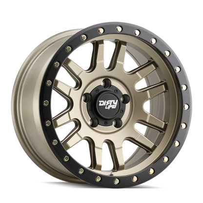 Dirty Life 9309 Canyon Pro 17x9/5x127 BP/-12mm Offset/71.5mm Hub Satin Gold Wheel - Beadlock