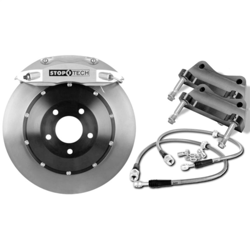 StopTech 15 Audi S3 / 15 Volkswagen Golf R Front BBK w/ Black ST-60 Caliper Slotted 380X32 2pc Rotor