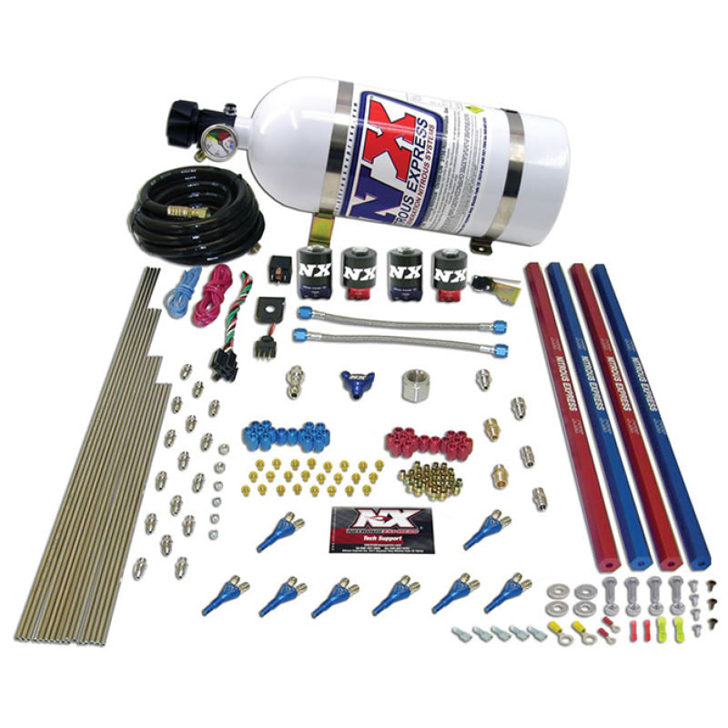 Nitrous Express Shark/Gas (200-600HP) 2 Solenoid Nitrous Kit w/15lb Bottle