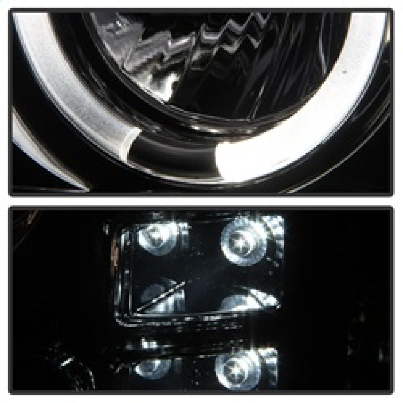 Spyder GMC Sierra 1500/2500/3500 07-13 Projector Headlights LED Halo- LED Smoke PRO-YD-GS07-HL-SM