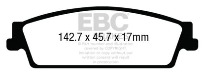 EBC 15+ Gmc Yukon XL / Denali XL 1500 Extra Duty Rear Brake Pads