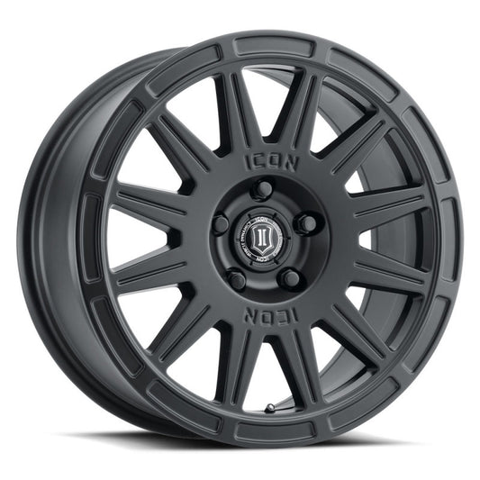 ICON Ricochet 17x8 5x100 38mm Offset 6in BS Satin Black Wheel