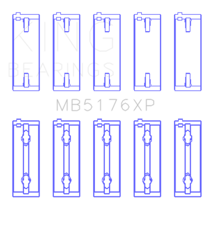 King Mitsuishi 4G91/4G92/4G93 16V (Size STDX) Crankshaft Main Bearing Set