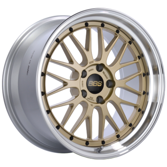 BBS LM 19x9.5 5x112 ET38 Gold Center / Diamond Cut Lip Wheel 82mm PFS/Clip Required