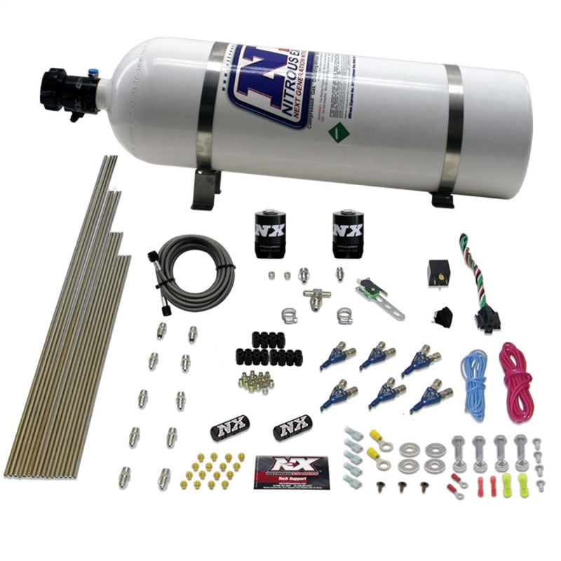 Nitrous Express V6AN Gasoline EFI Nitrous Kit (150-375HP) w/15lb Bottle