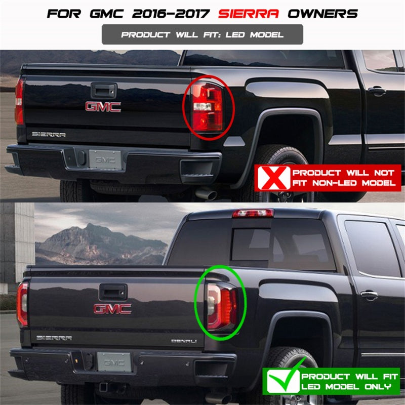 Spyder GMC Sierra 2016-2017 Light Bar LED Tail Lights - Red Clear ALT-YD-GS16-LED-RC