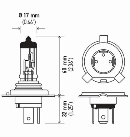 Hella Bulb H4 12V 60/55W P43T T4625 Sb