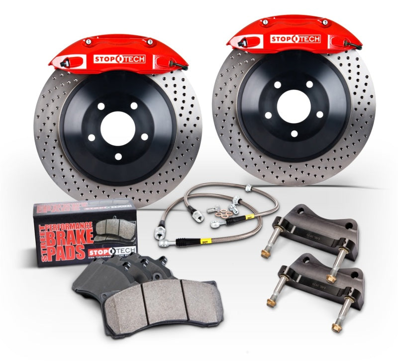 StopTech 84-89 Porsche 911 Level 1 Street Rear BBK w/ Red ST42 Calipers 290X24 Slotted Rotors