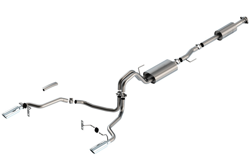 Borla F-150 2021 3.3L CC SB EC STB XL/XLT/Lariat/KR/Plnm/LTD 3/2.25 SRE Cat-Back S-Type Chrome Tips