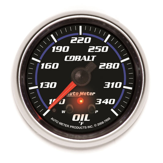 AutoMeter Gauge Oil Temp 2-5/8in. 340 Deg. F Stepper Motor W/ Peak & Warn Cobalt