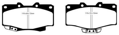 EBC 90-91 Toyota 4 Runner 2.4 Yellowstuff Front Brake Pads