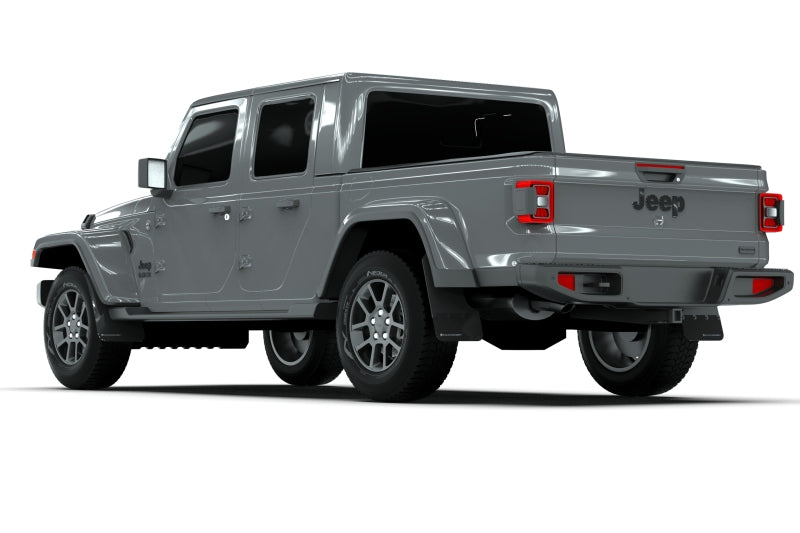 Rally Armor 19-25 Jeep Gladiator JT (Incl. Overland/Sport/Sport S) Black Mud Flap w/Met. Black Logo