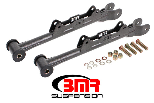 BMR 10-15 5th Gen Camaro Chrome Moly Non-Adj. Rear Lower Control Arms (Delrin) - Black Hammertone