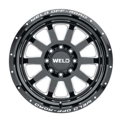 Weld Off-Road W102 20X9.0 Stealth 8X165.1 ET00 BS5.00 Gloss Black MIL 125.1