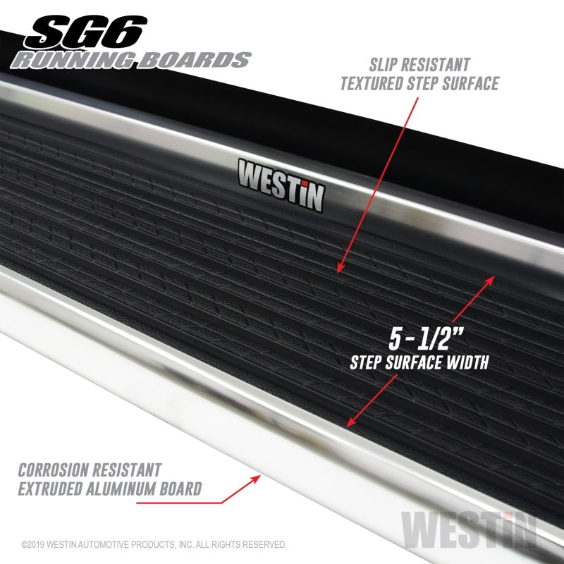 Westin Black Aluminum Running Board 68.4 inches SG6 Running Boards - Blk