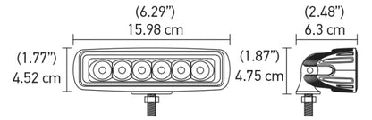 Hella Value Fit Mini Flush Mount 7.7in - 18W White Housing Flood Beam LED Light Bar