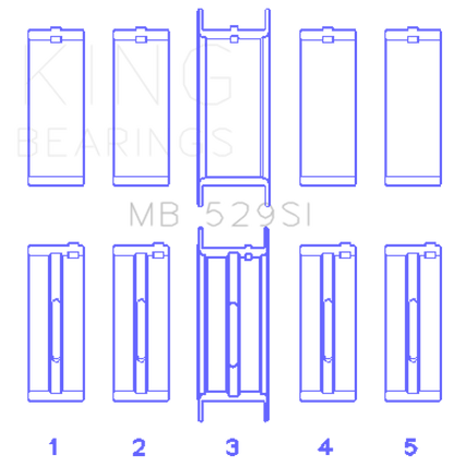 King Ford V8 221 Main Bearing Set