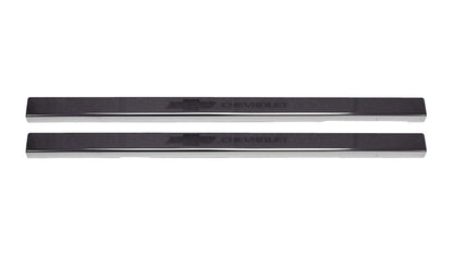 Putco 2020 Chevy Silv LD/HD Double/Regular Cab w/ Bow Tie Etching (2pcs) Black Platinum Door Sills