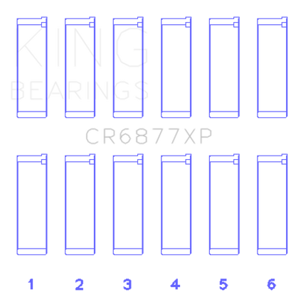 King BMW S54B32 (Size .026) Connecting Rod Bearings (Set of 6)