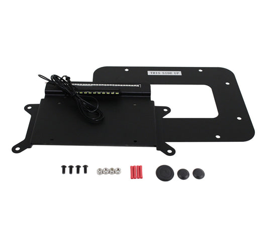 Kentrol 07-18 Jeep Wrangler JK Back Side License Plate Mount with LEDs - Textured Black