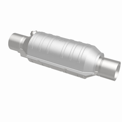 MagnaFlow Univ Cat Conv 2in Inlet/Outlet Ctr/Ctr Round 11in Body L x 5.125in W x 15in Overall L