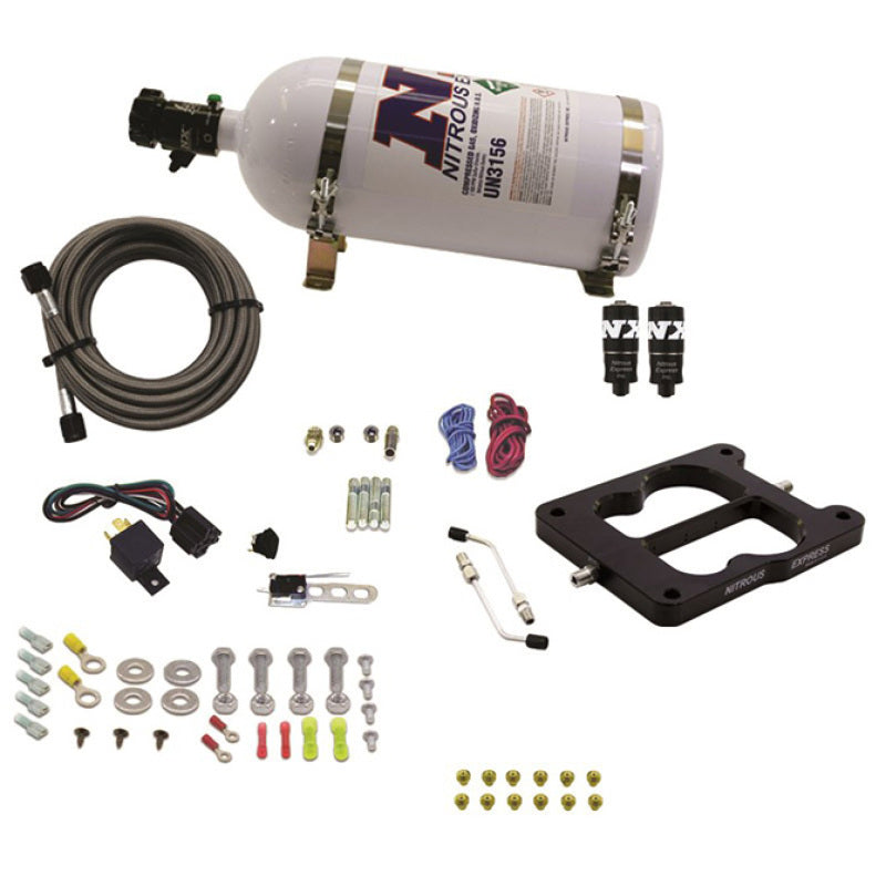 Nitrous Express Q-Jet/Holley Spread Bore Hitman Plus Nitrous Kit (50-200HP) w/10lb Bottle