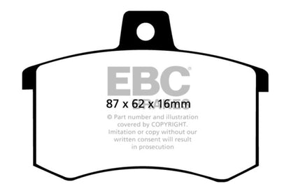 EBC 91-95 Alfa Romeo 164 2.0 Turbo Redstuff Rear Brake Pads