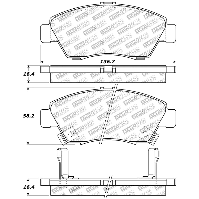 StopTech Performance 02-06 Acura RSX Type S / 93-95 Civic Coupe / 04-05 Civic Si / 93-97 Civic Del